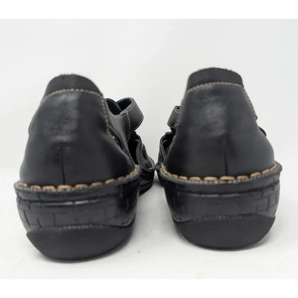 Propet Women's 12 M Black Leather Laser Cut Mary Jane Comfort Shoes Sandals - Picture 7 of 8